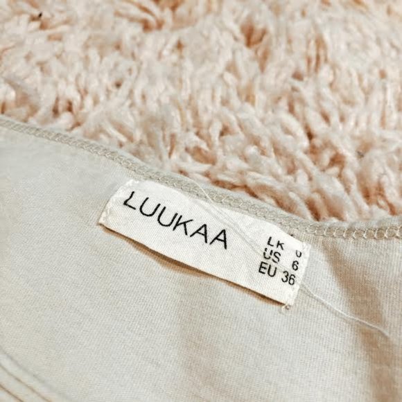 Luukaa Cream Asymmetric "Teach Peace" Dress - Picture 8 of 11